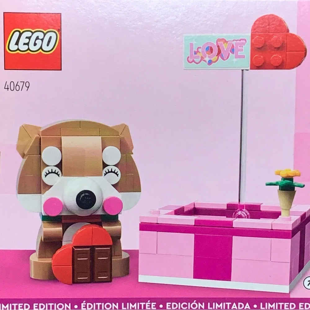 LEGO Limited Edition Love Heart Chocolate Gift Box-Shiba Inu #40679, 158 Pcs,NIB